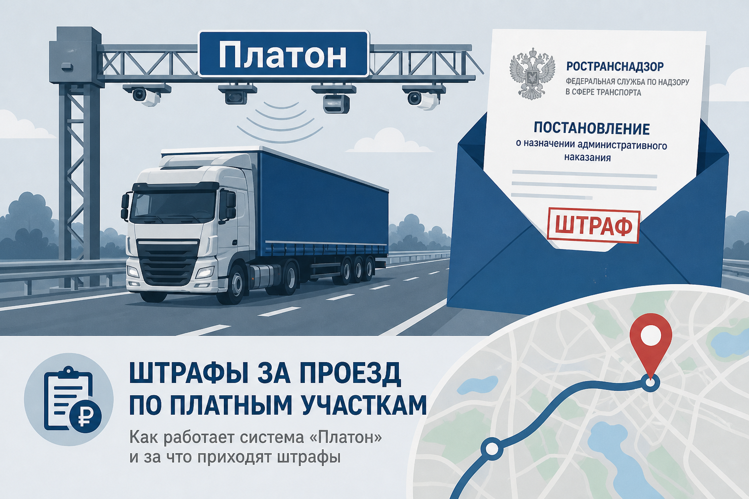 Штраф «Платон» привязан к участку трассы и бортовому устройству, не к камере ГИБДД