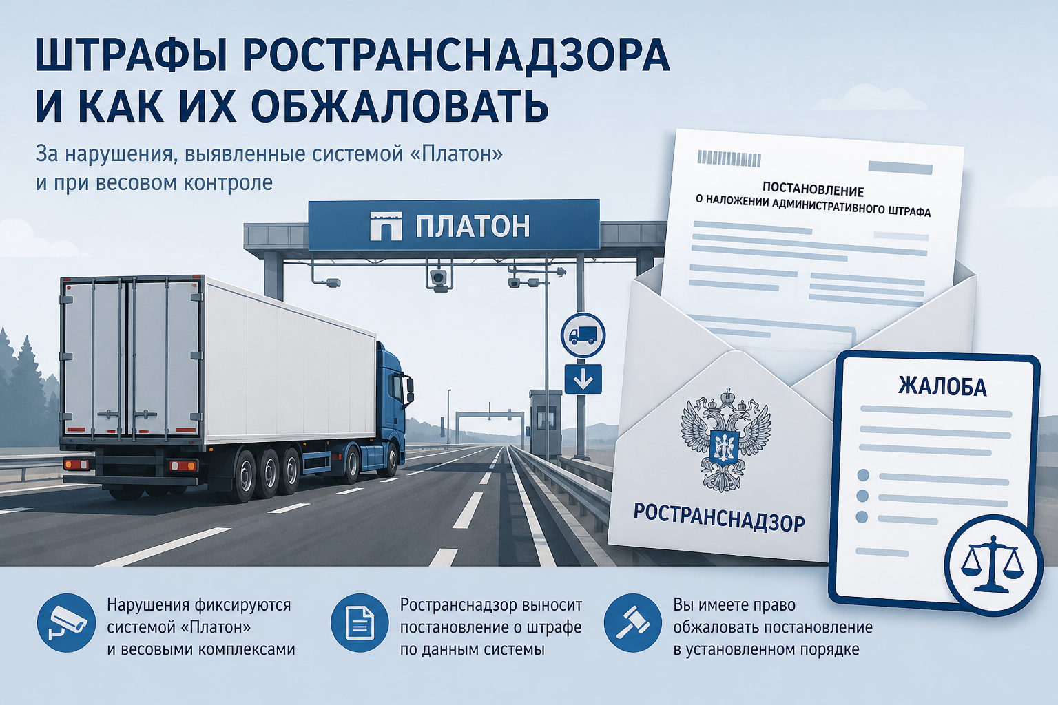 Жалобу на каждое постановление Ространснадзора подают отдельно — через сайт ведомства или заказным письмом