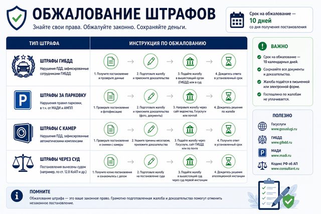 Обжалование штрафов: кто выписал, сроки, инструкции по органам
