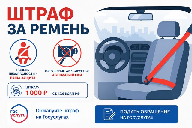 Как обжаловать штраф за ремень безопасности: ст. 12.6 КоАП, Госуслуги