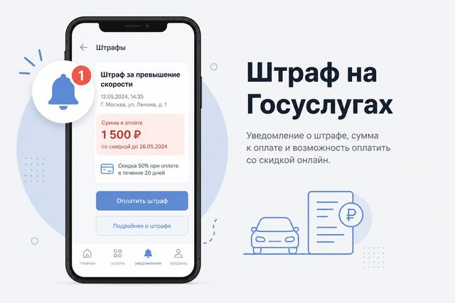 Штраф на Госуслугах: как узнать, где найти и что делать с уведомлением